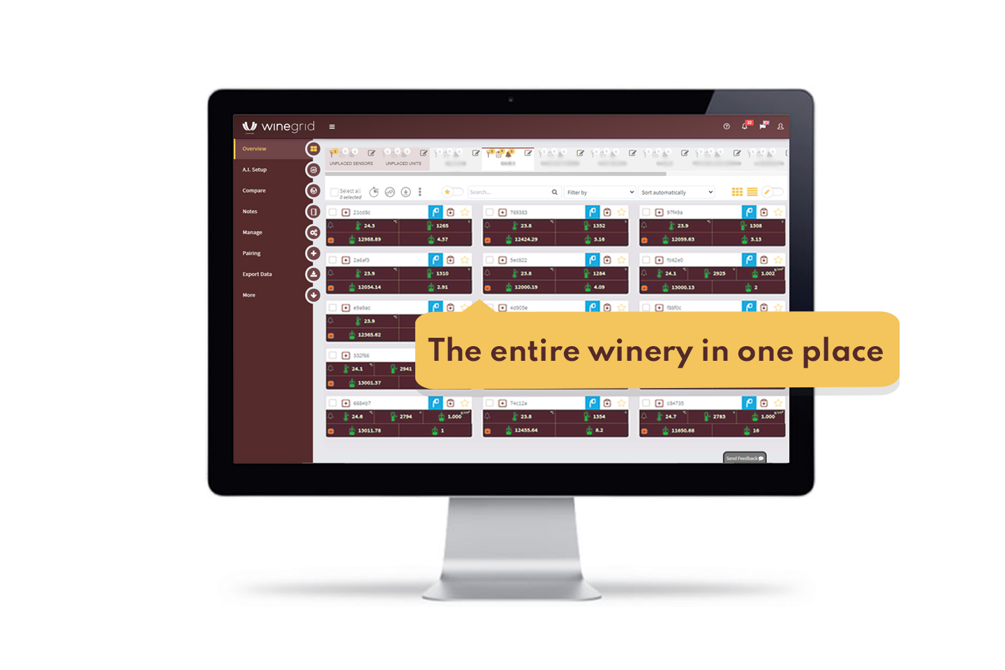 winegrid dashboard entire winery in one place